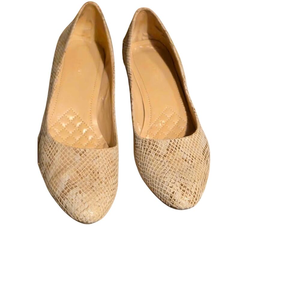 Easy Spirit Esquota Tan Snake-Skin Pattern Leather Pumps